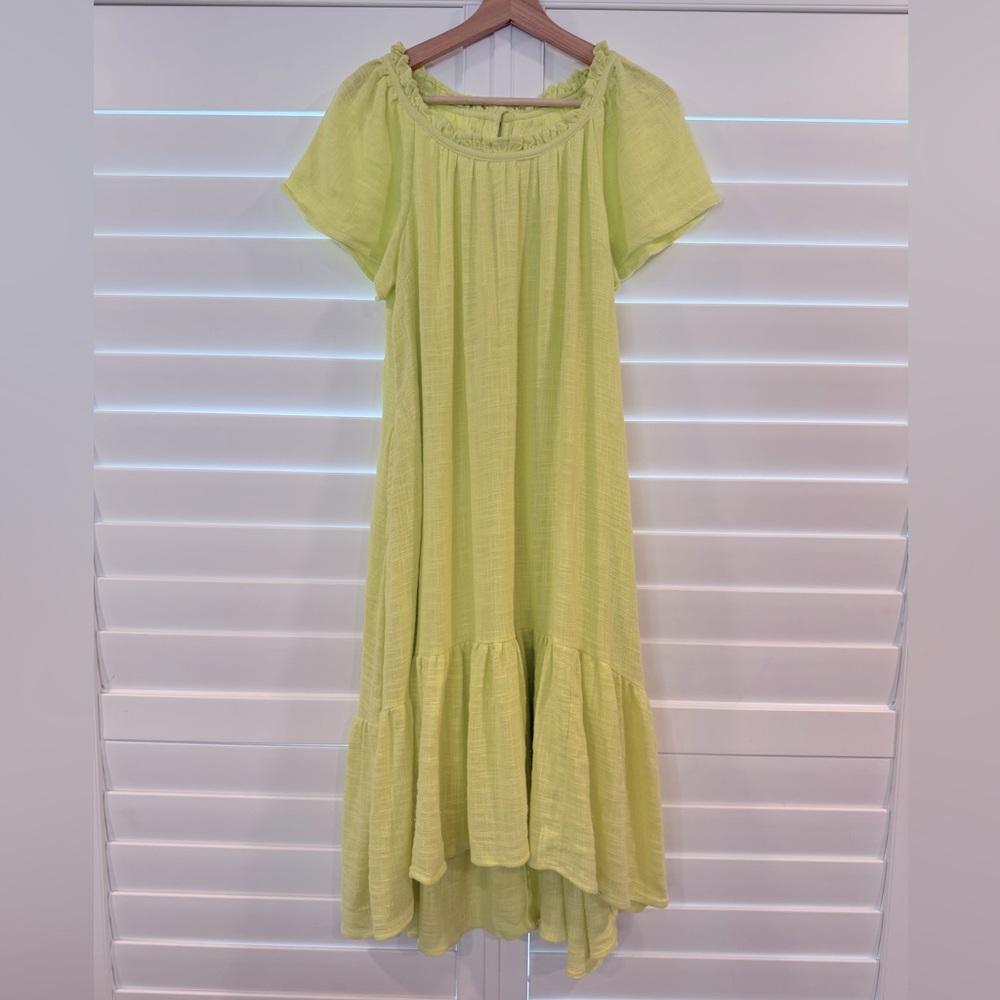 NWT Maeve Selah High-Low Hi Lo Maxi Dress Petite Green Yellow - XXSP